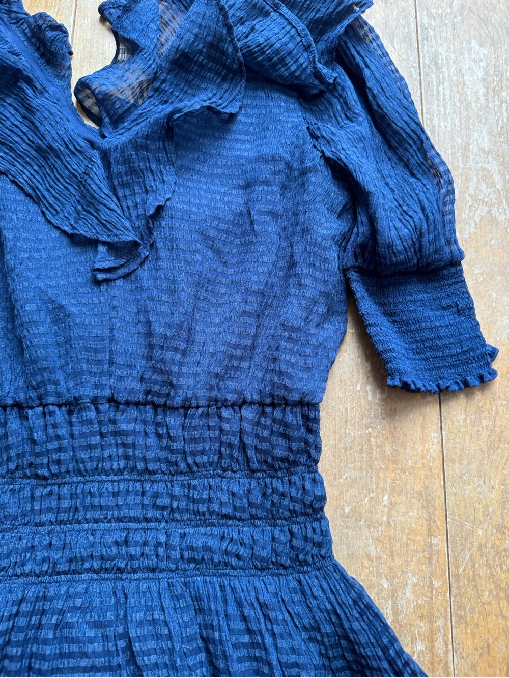 Tularosa Navy Blue Ruffled Mini Dress - Picture 5 of 7